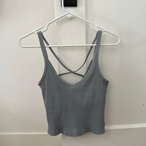 Vuori Rib Crop Tank - blue - size Small